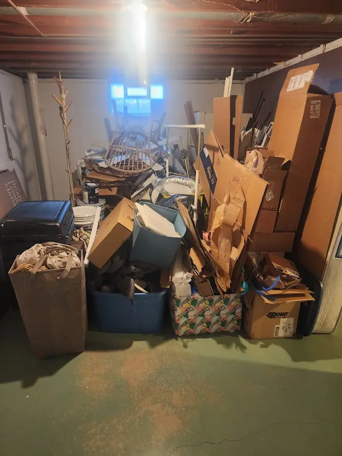 Roll-off dumpster container at job site for 8 Yard Dumpster Rental in Bee Ridge